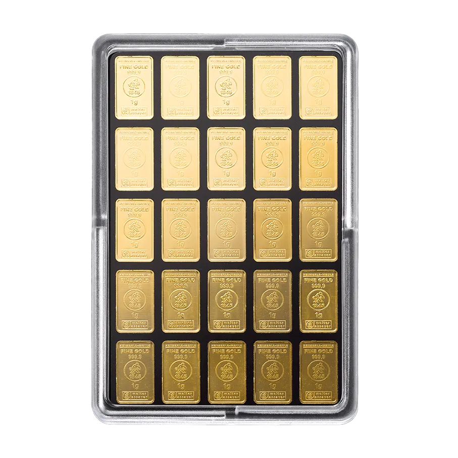 25 x 1g Goldbarren UnityBar Heimerle & Meule