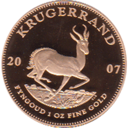 Krügerrand Goldmünze 1 Unze Jahrgang 2007